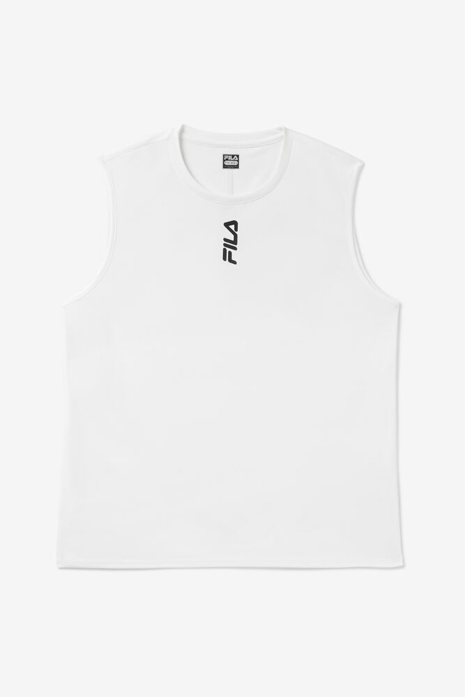 Fila Rep Tank White T-Shirt Mens - NZ 47918-UPGI